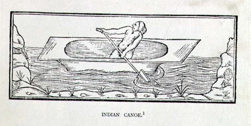 Indian Canoe, from The Narrative and Critical History of America, edited by Justin Winsor, London, 1886